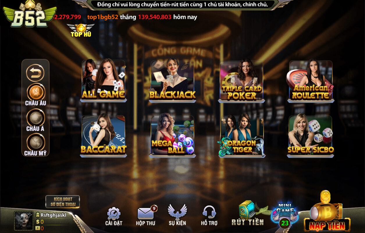 Đa dạng tựa game casino bậc nhất