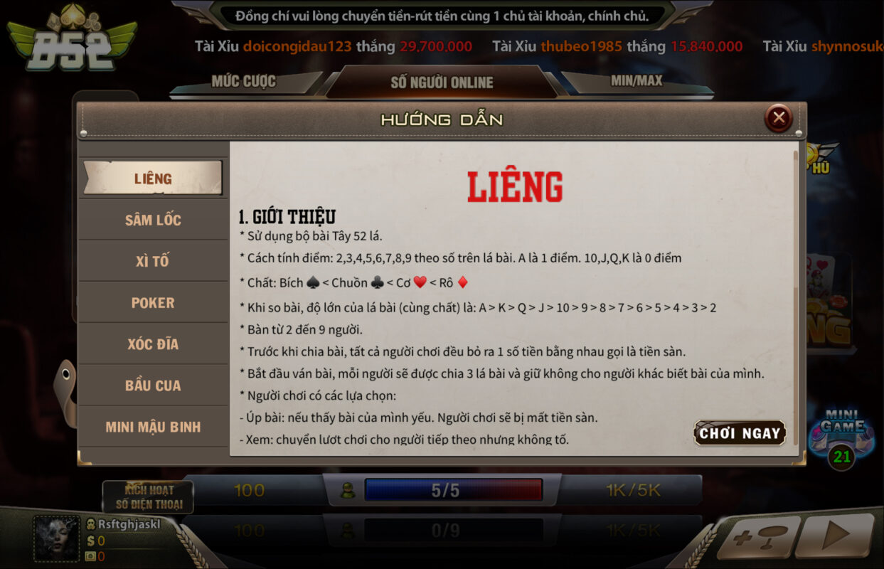 Luật chơi thú vị