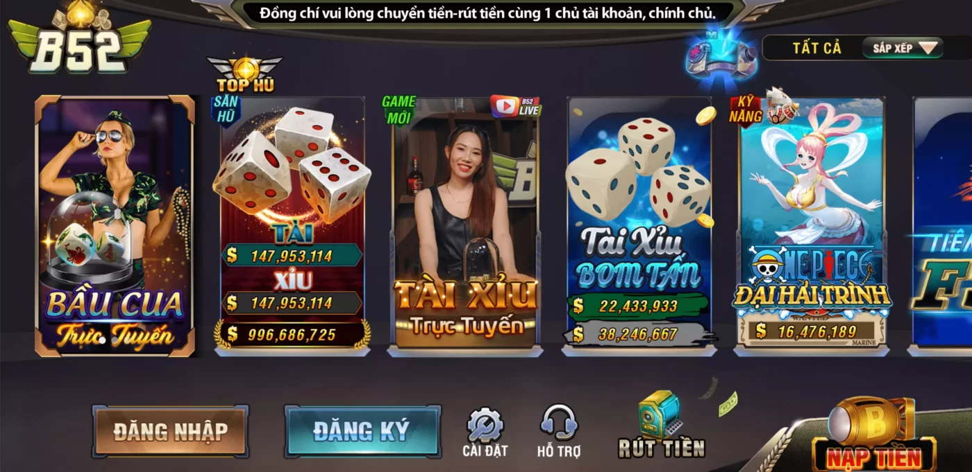Những thể loại game đổi thưởng cực hay và uy tín ở B52 Club