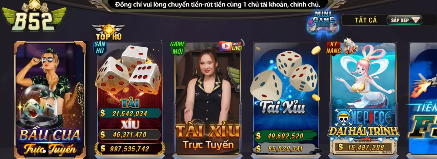 Hệ thống trò chơi đổi thưởng B52