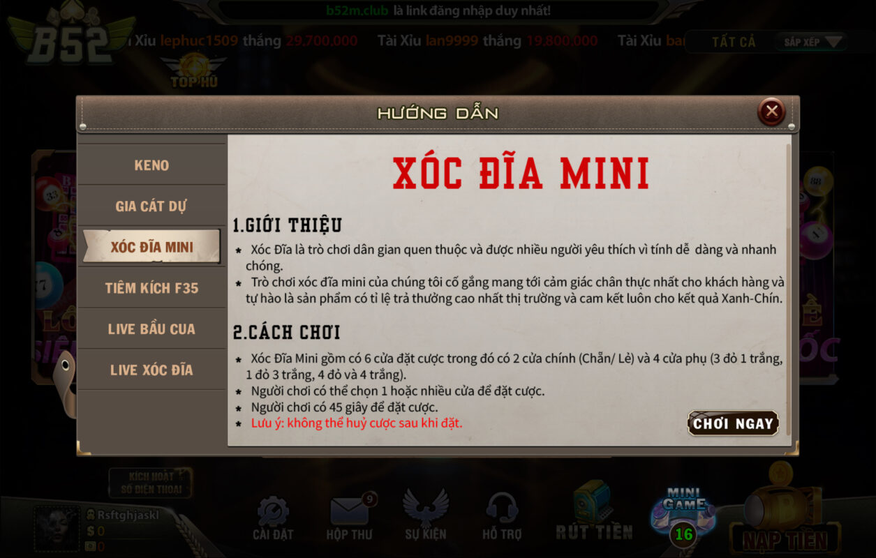 Luật chơi hấp dẫn