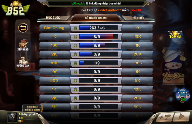 Cửa cược khá đa dạng