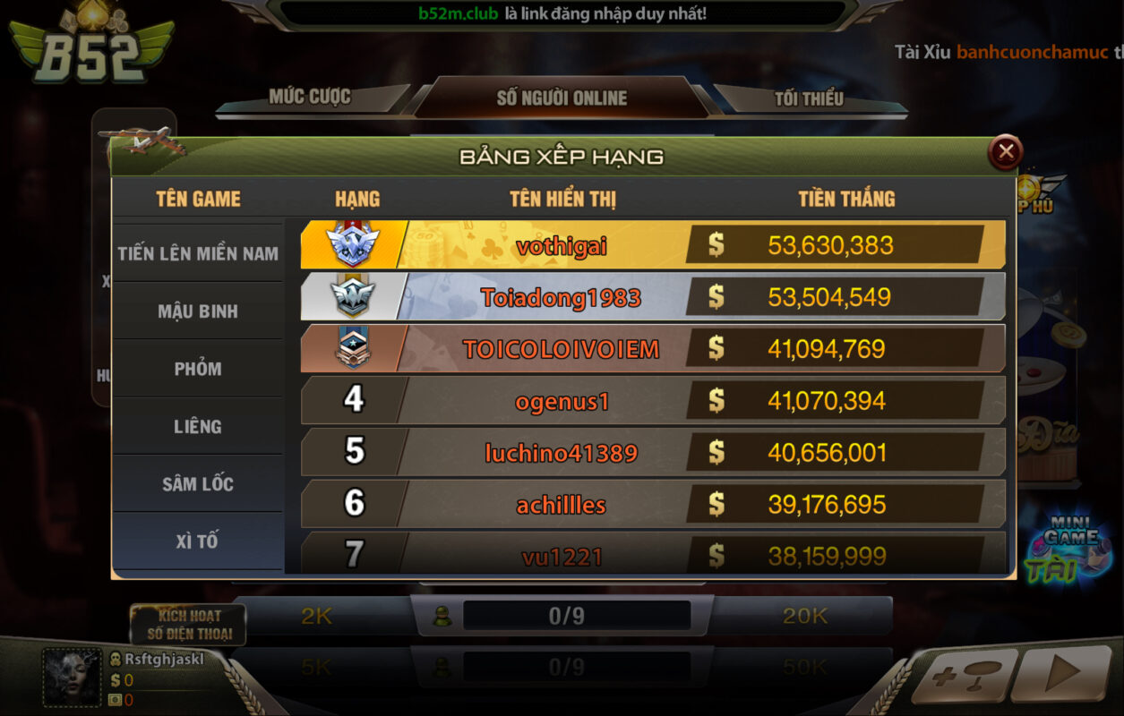 Thuật ngữ cược Xóc đĩa B52 club