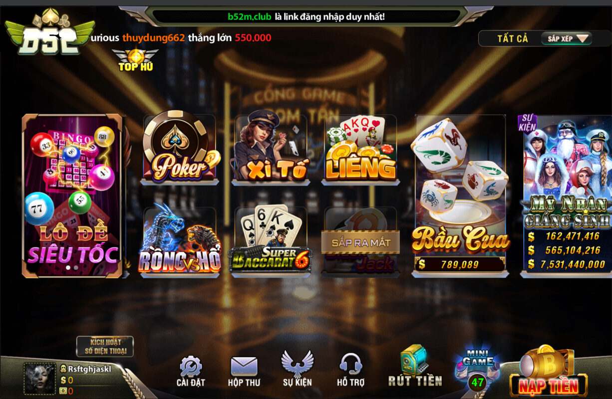 B52 club - nơi tập hợp những game bài hấp dẫn